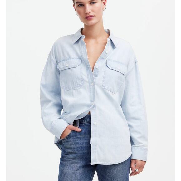 Madewell Tops - Madewell Alexa Chung for Madewell Oversized Denim Shirt in Dunklin Wash Small